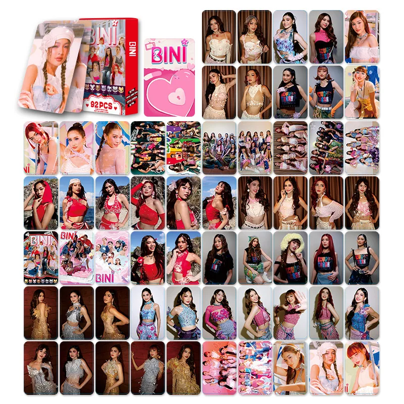 92Pcs/Set BINI Lomo Cards Photocards Gwen Stacey Mikha Aiah Colet Maloi Jhoanna Sheena HD Print Photo Fans Collection Gifts