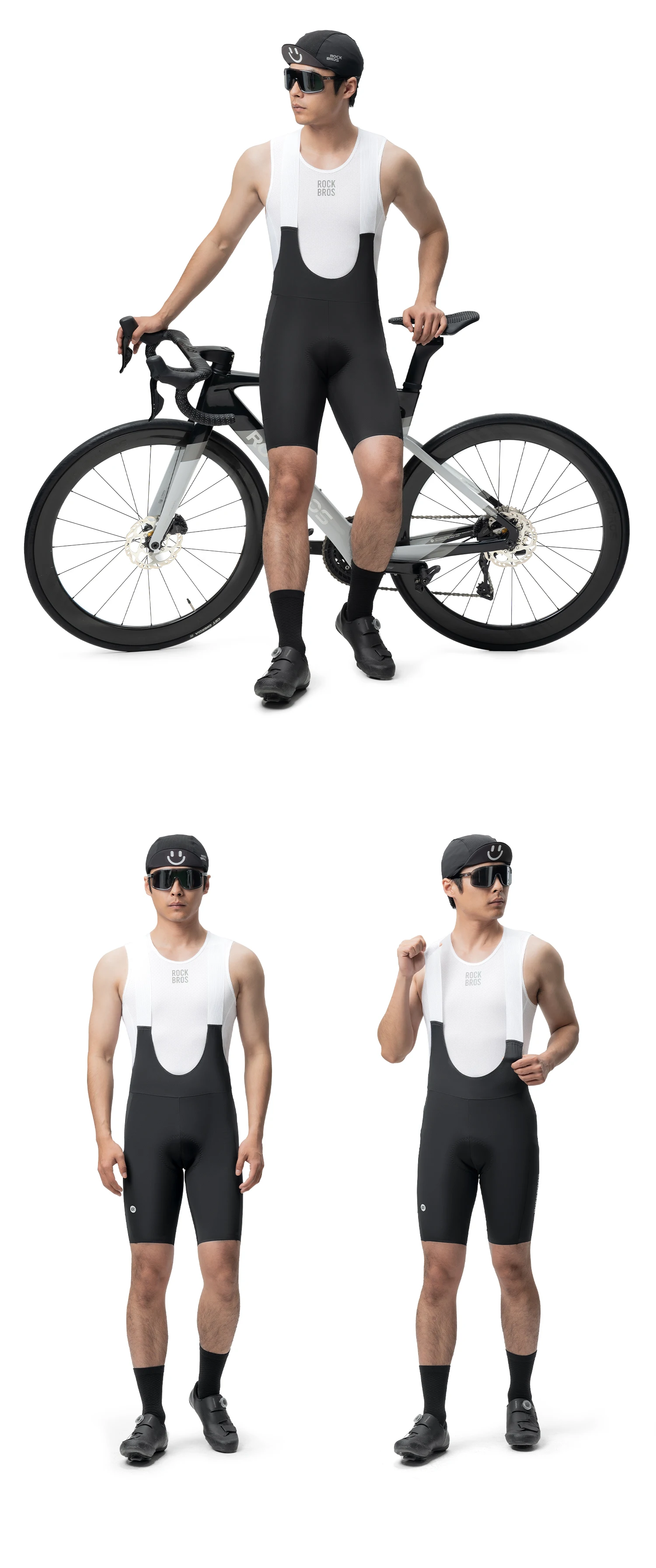 ROCKBROS Fahrrad-Trägerhose Nahtlos Herren Fahrradhose 6 Stunden 500 km Fahrt Sommer MTB Rennradhose Pufferzone Fahrrad-Tights – Detail 9