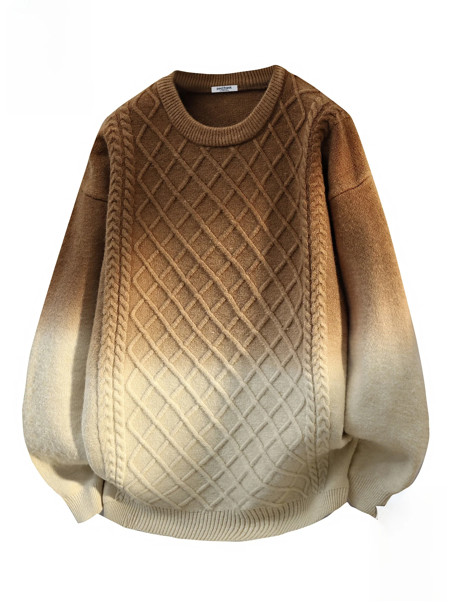 

PaulFrank adient Color Knitted Warm Casual round Ne Sweater for Men Winter Comfortable Soft Polyester Blend Long Sve Top