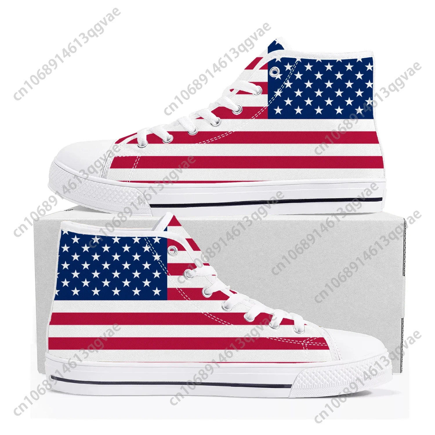 American Flag High Top High Quality Sneakers Mens Womens Teenager Canvas Sneaker USA Football Casual Couple Shoes Custom Shoe