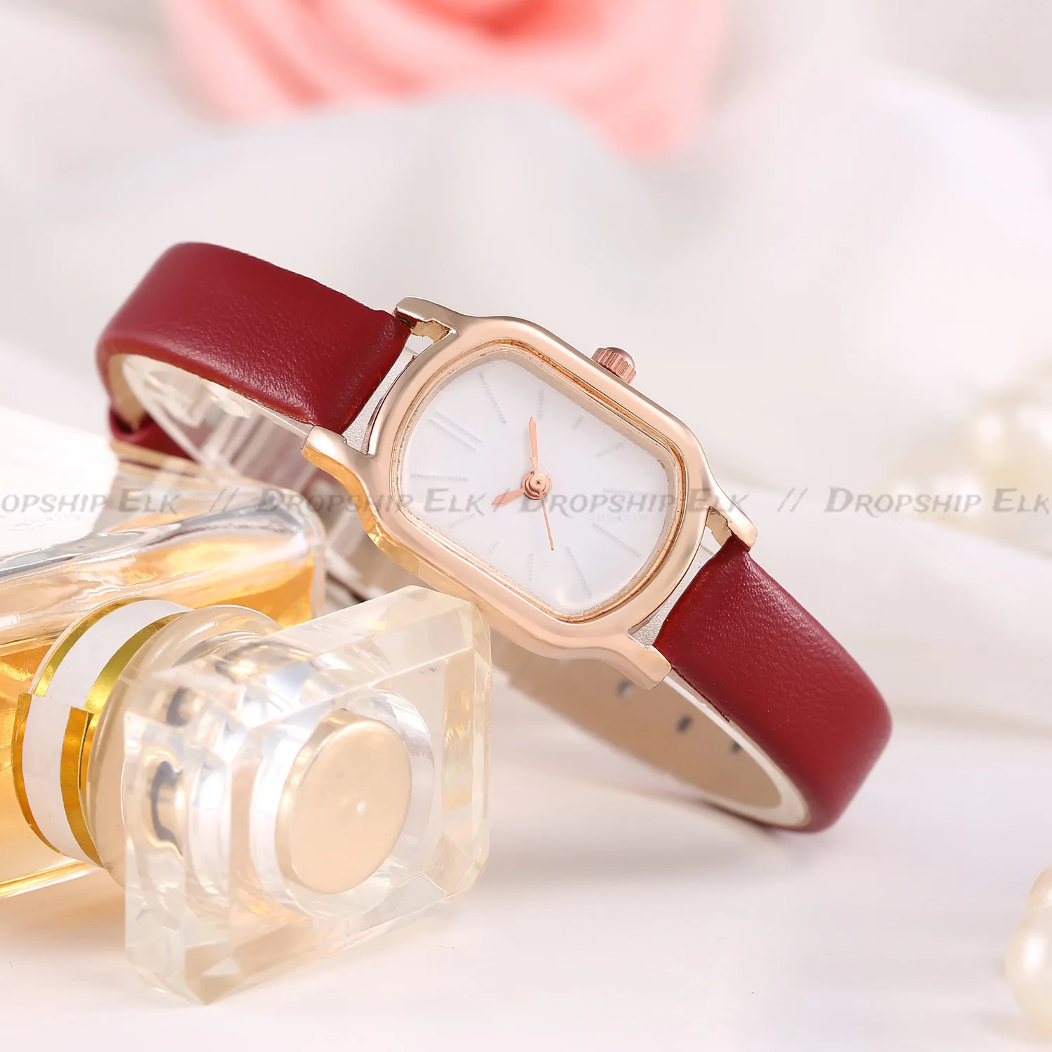 Ladies Watch Korean Square Watch Female Strap Small Student Net Red Simple Temperament Belt Quartz Watch Small GreenWatch