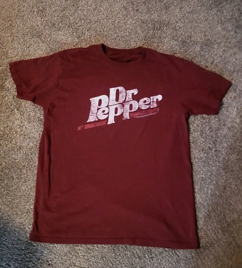 Dr Pepper Large Men's Burgundy T shirt Luv