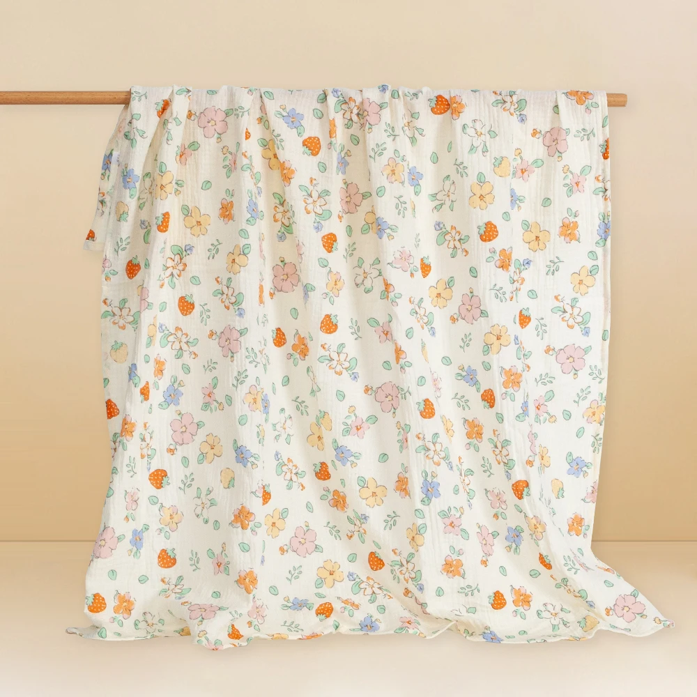 Cartoon Pure Cotton Double Gauze Baby Blanket Towel For Summer Breathable Comfortable Soft And Delicate To Protect  The Skin