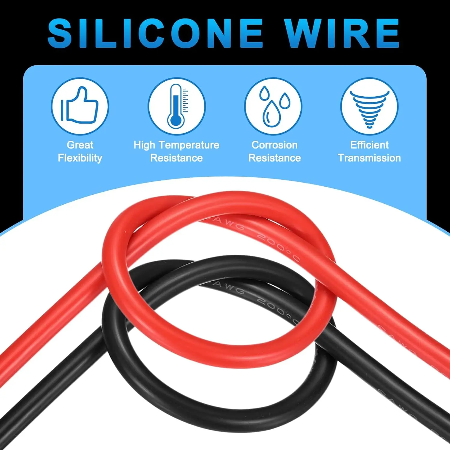 Schwarz Rot 12-13-14-16-17-18-20-22-24-26-28-30 AWG Flexibler Silikon-Elektrodraht mit verzinntem Kupfer – Detail 3