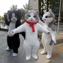 Vestito gonfiabile della peluche del gatto adorabile per i costumi gonfiabili della mascotte di camminata della peluche del gatto degli adulti per la festa