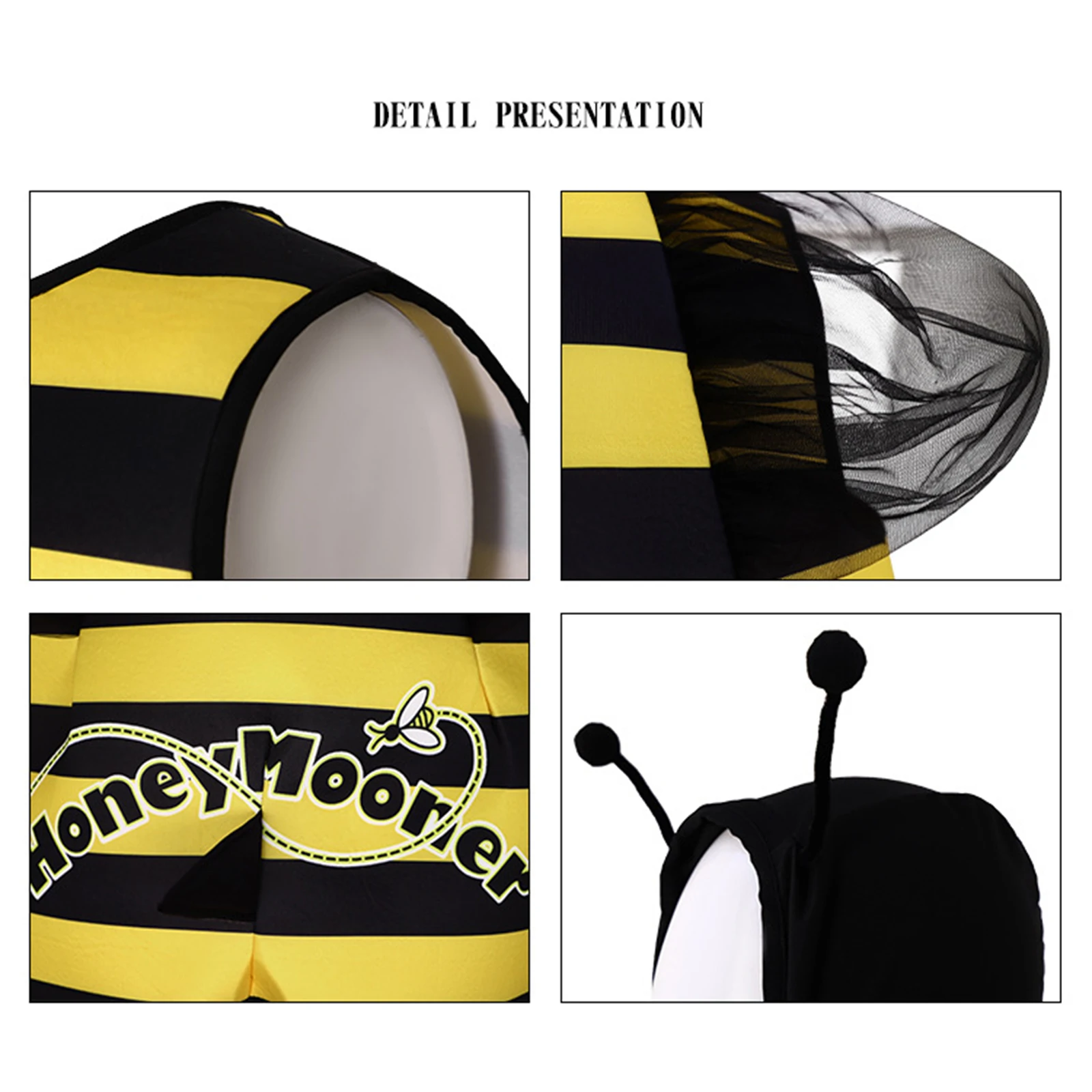 

Женские костюмы на Хэллоуин, топы на бретелях в полоску с пчелой и шляпа с щупальцами для рождественской вечеринки, косплей, наряды