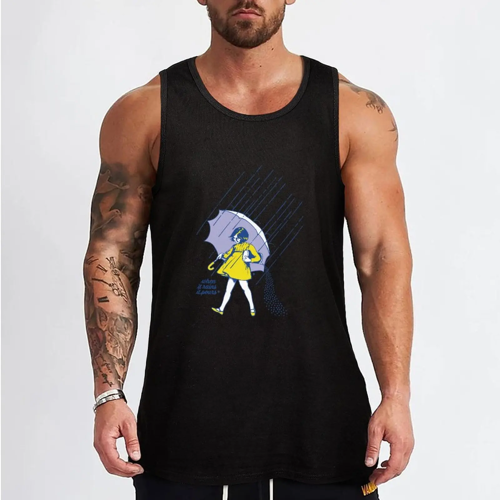 Morton Salt Girl 1968 Mascot Classic Logo Tank Top Men's gym t-shirts bodybuilding men men gym