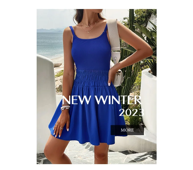 

Sports Dress for Women's Clothing Summer 2024 Elegant High Waist Short Skirt Solid Sleeveless Dresses for Female Streetwear