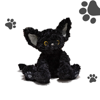 Kawaii Black Cat Plush Toy Soft Stuffed Animal Accompany Sleep Toy Soft Cartoon Hugging Toys Home Decoration Kids Birthday Gifts