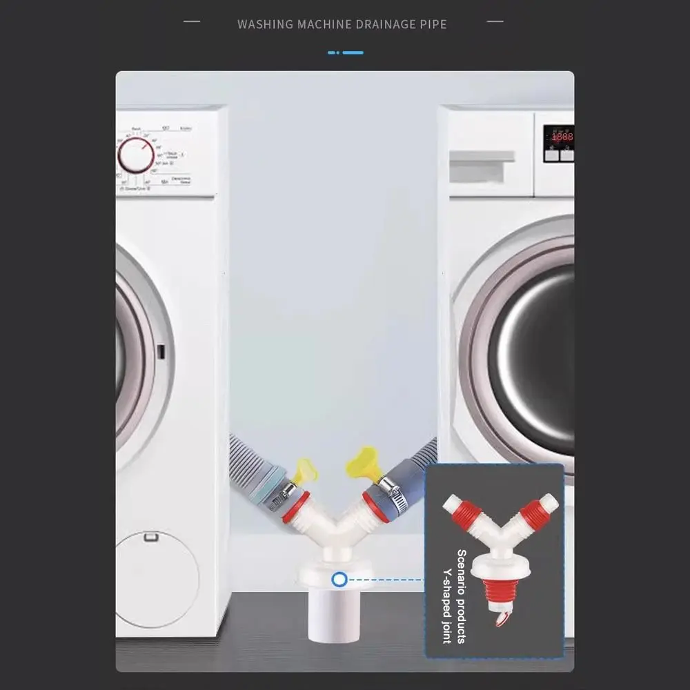 Washing Machine Floor Drain Adapter Tees Joint Multifunctional Tee Connector Anti-overflow Anti-odor Sewer Elbow Pipe Connector