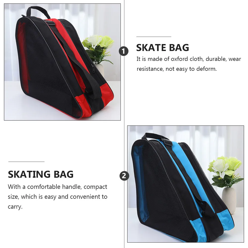 

2Pcs Skating Bag Oxford Cloth Durable Roller Skate Storage Pouch Compact Handle for Ice Inline Skates Clothes Towels