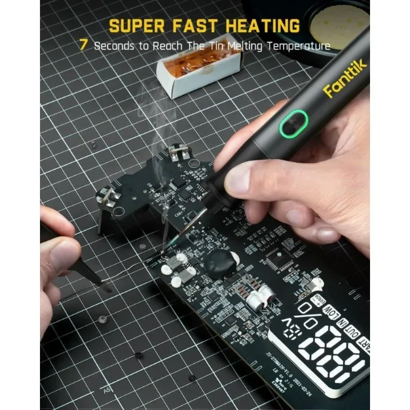 Fanttik T1 Max Cordless Soldering Iron, Fast 7 Second Heating and Auto Sleep Function