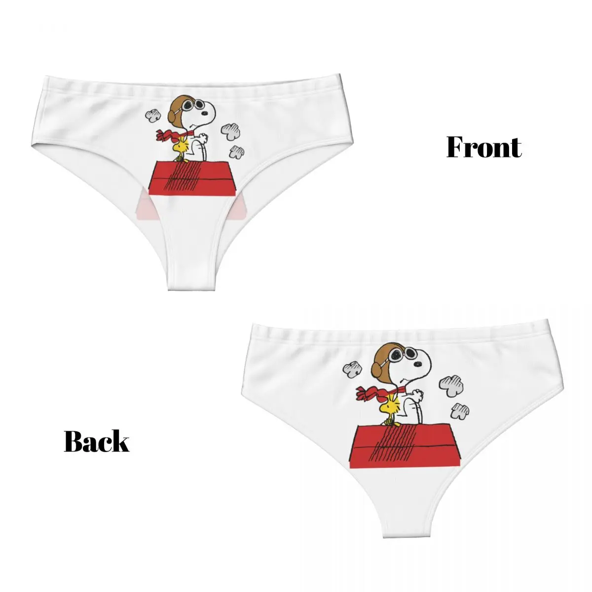 Custom Women Snoopys Woodstock Panties Breathable Cartoon Briefs Underwear image 4