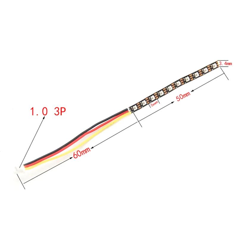 RC FPV 레이싱 드론용 유연한 스트립 보드 내장 2020 RGB LED IC, WS2812 칩, 3.5mm 너비, 5V, 10 개, 20 개, 50mm, 100mm 길이