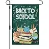 Back to School Garden Flag 12x18 Inch Double Sided Book Pencil School First Day Welcome Yard House Flag Vertical Fall Season jjp