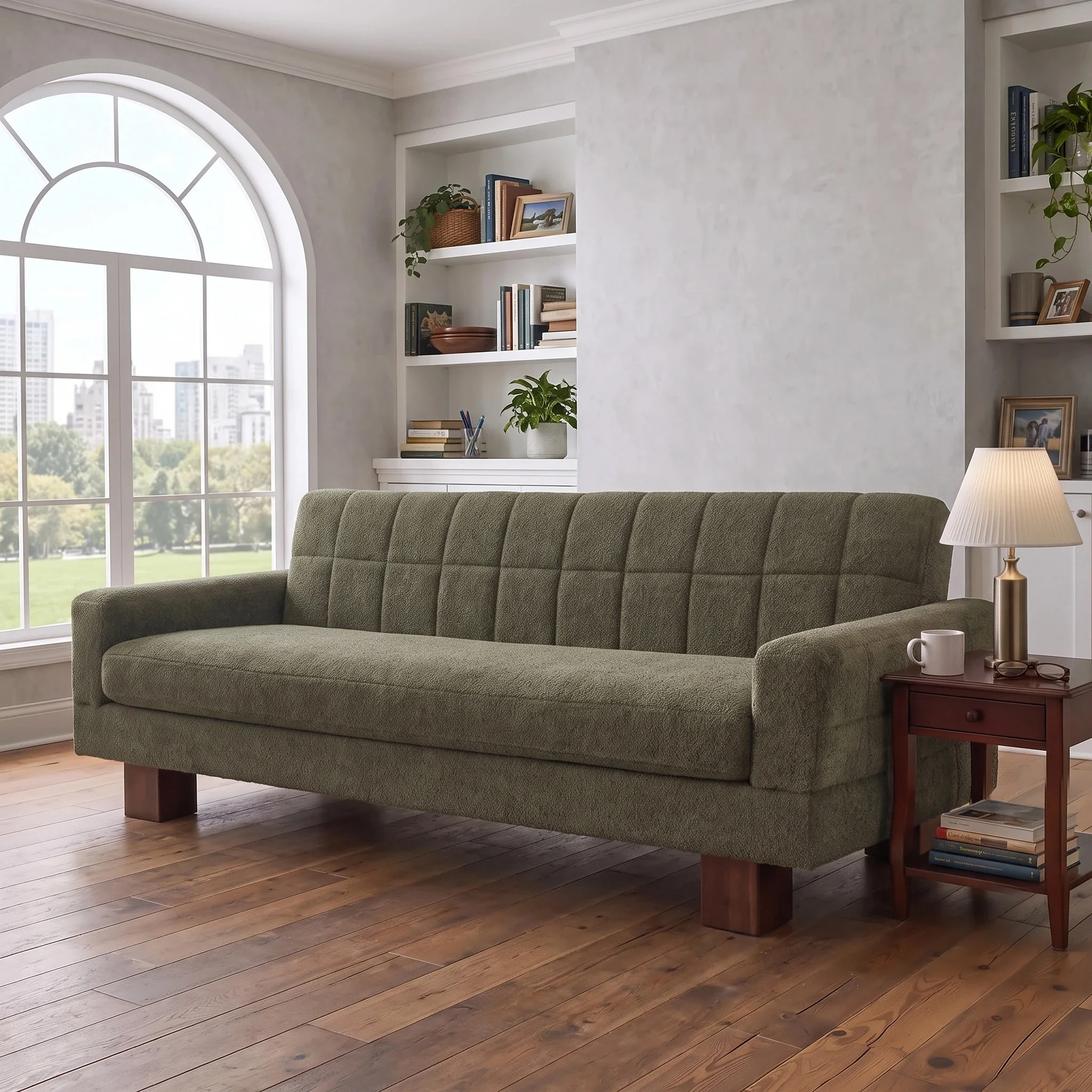 74.4-Inch Modern Fabric Double Sofa Providing A Comfortable Seating Experience Suitable For Use In Living Rooms Bedrooms And Apartments