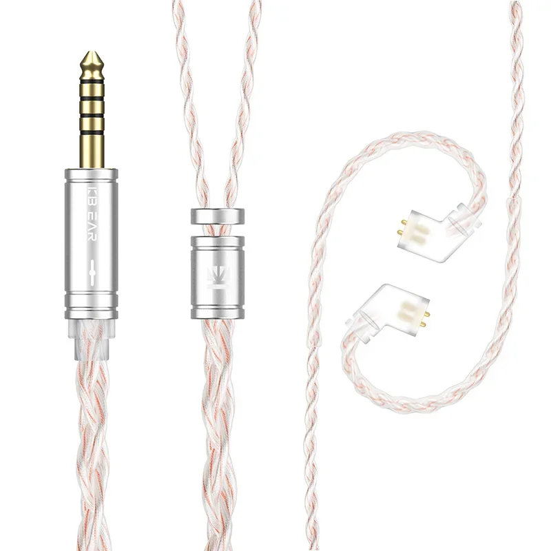 KBEAR FunMusic 4 Core Silver-plated OFC HIFI upgrade Cable 3.5/4.4