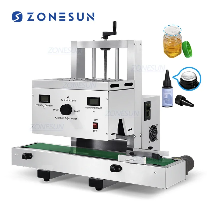 ZONESUN ZS-FK2200R Desktop Automatic Plastic Bottles Continuous Electromagnetic Induction Aluminum Foil Lid Heat Sealing Machine