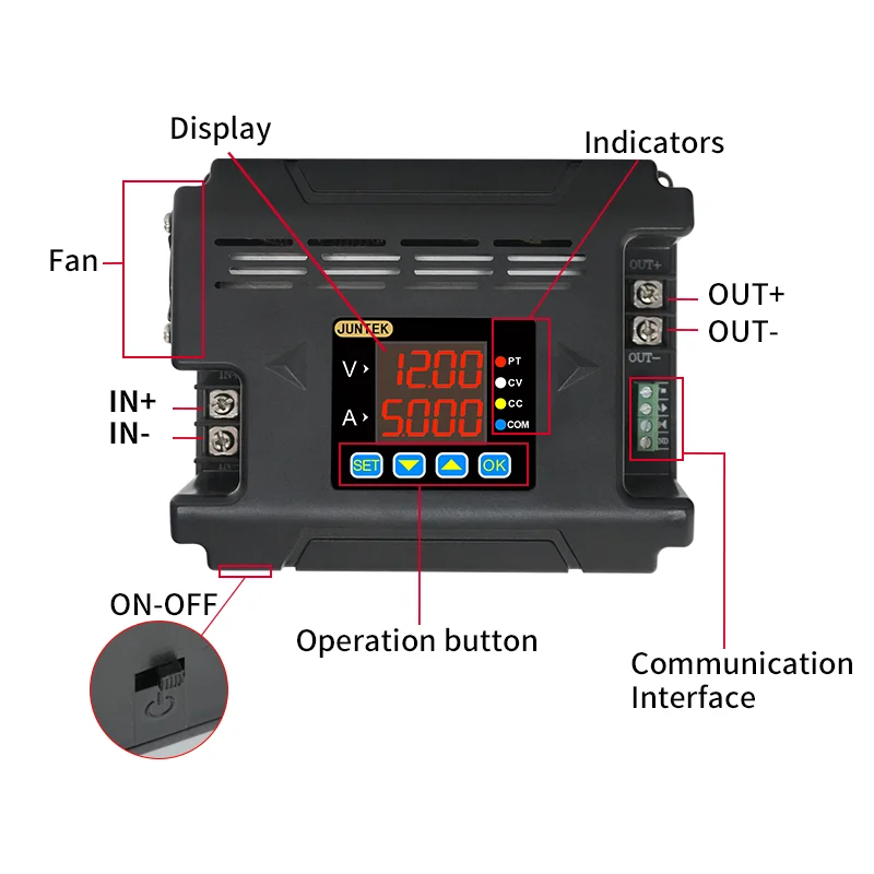 DPH8920-RF485 DPH8920-RF DPH8909-RF485 Digital Adjustable Step Down Voltage Power Supply Buck Converter 20A Remote Control