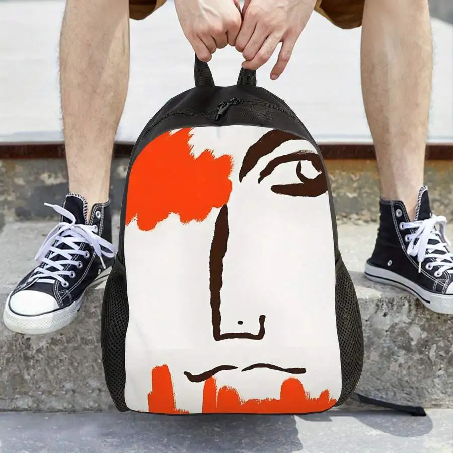 

Abstract Face Graphic Backpack Lightweight Polyester Adjustable Strap Zipper Closure Casual Unisex Bag