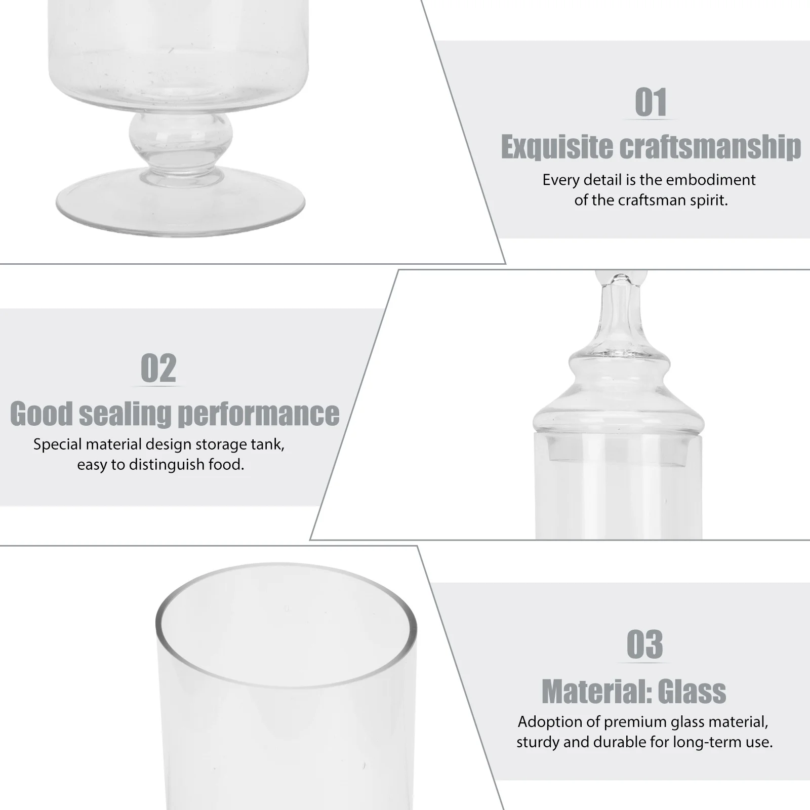 

Alipis 1pc Transparent Candy Jar Glass Storage Container for Candies Food Making Modern Dispenser Tank Clear Holder