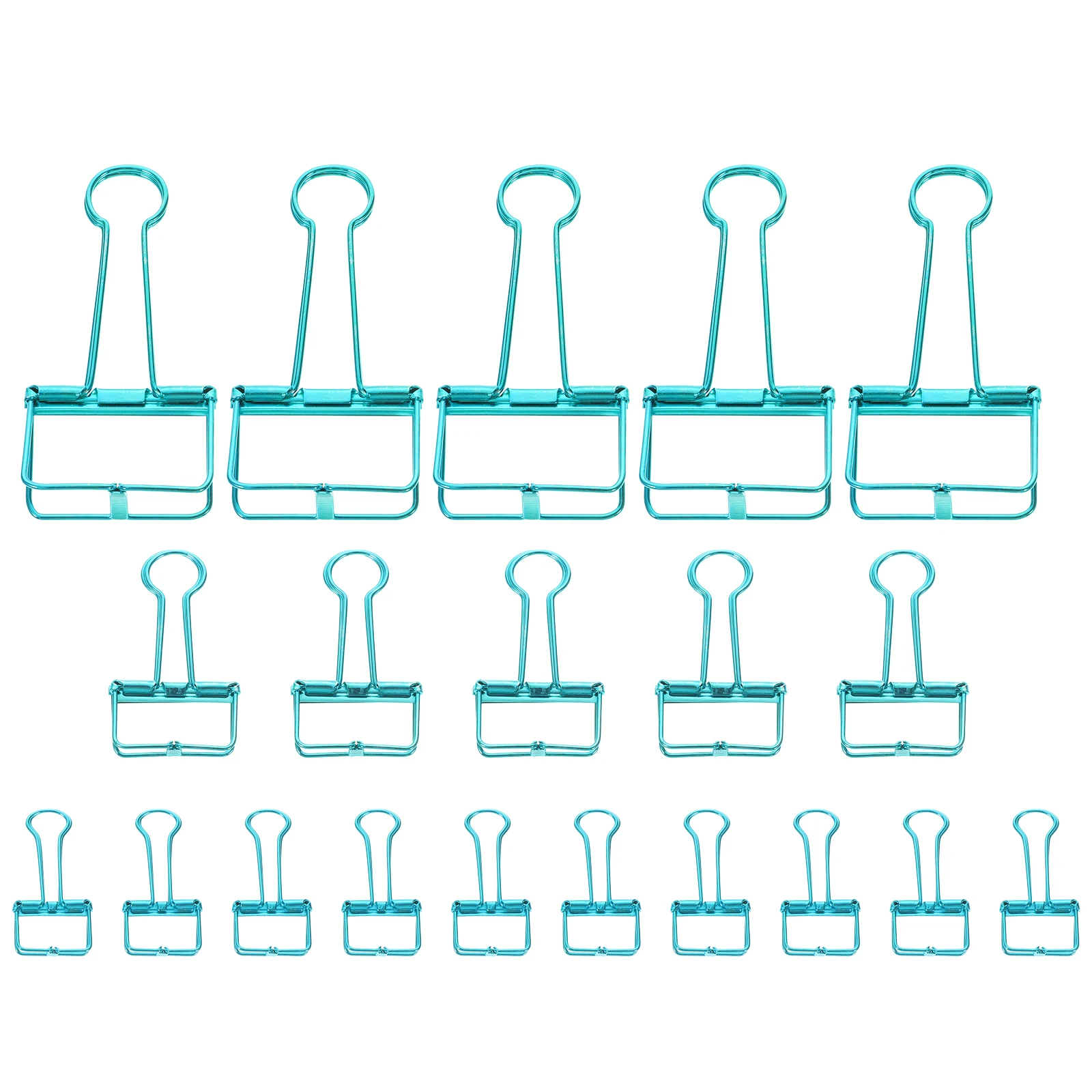 

20pcs Binder Clips Hollow Out 2 Inch Small Medium Large Office Supplies Stainless Steel Document File Organizer