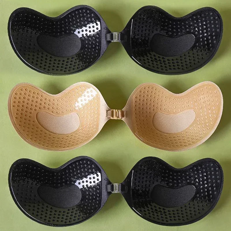 2024 Women Invisible Push Up Bra Backless Strapless Bra Seamless Front Closure Bralette Underwear Self-Adhesive Silicone Sticky