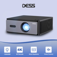 DESS 4k 1200ANSI Projector with Auto Focus Home Cinema Android 1080p Projector 4k Bluetooth Dual Wifi High Definition Projector