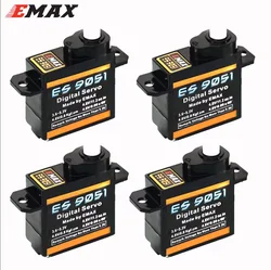 EMAX ES9051 ES 9051 4.8-5.5V 4.3g 0.8kg Gear Digital Servo Futaba JR Plug For 3D F3P Airplanes Helicopter Car RC Accessories Toy