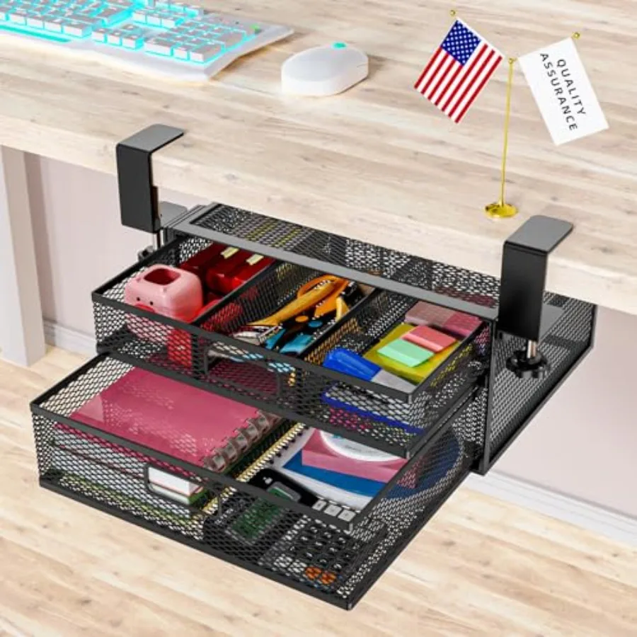 

Under Desk Drawer Organizer No Drilling 2 Slide Out Drawer Under Desk Storage Drawer Clamp On Under Desk Management Drawer Orga