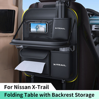 Car Seat Back Organizer For Ford Nissan X-Trail T30 T31 T32 T33 Auto Backseat Storage Bag with Foldable Table Tray Tablet Holder