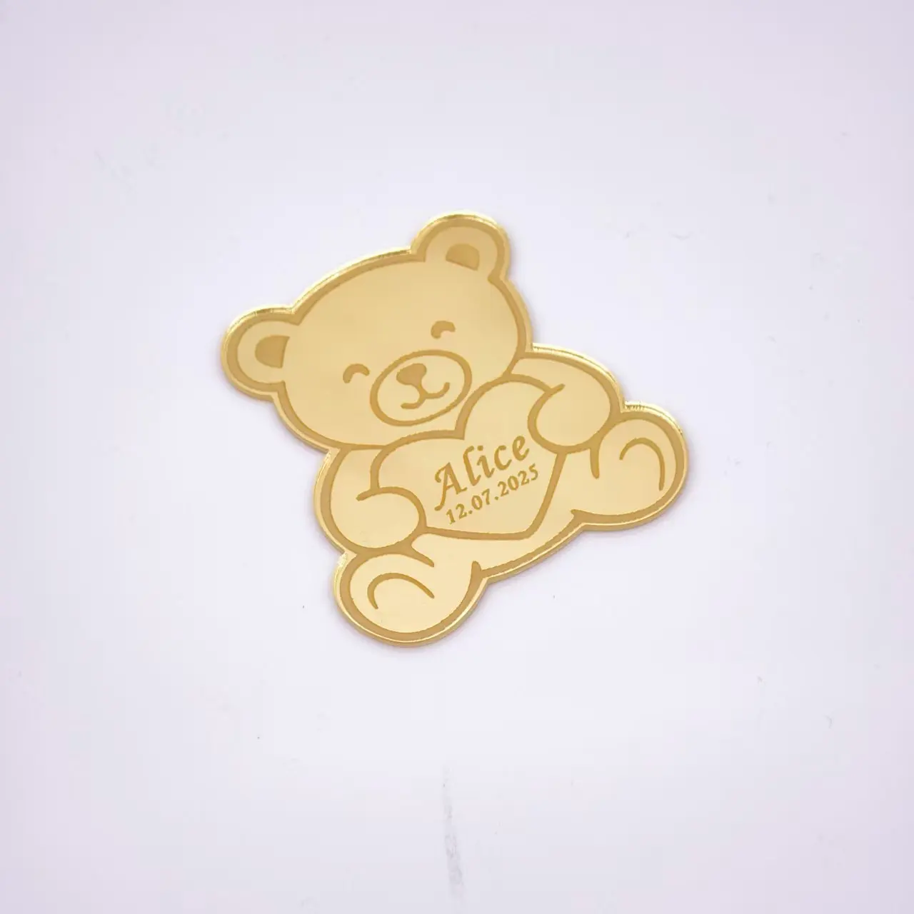 30/50/100 قطعة علامات شخصية تعميد الطفل الدب الصغير محفورة الجدول بطاقة اسم أول بالتواصل المقدس التعميد عرض الطفل #5