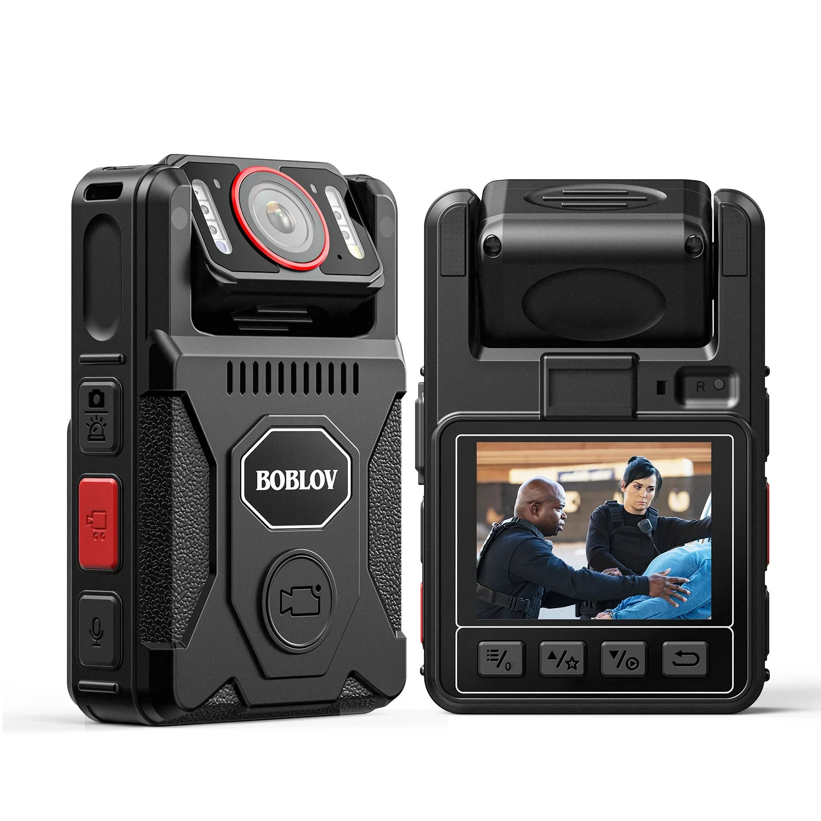 BOBLOV M7 Pro 4K Police Body Camera with GPS | 128GB Built-in Storage, 15H Long-Lasting Battery, 180° Rotatable Lens & 4000mAh