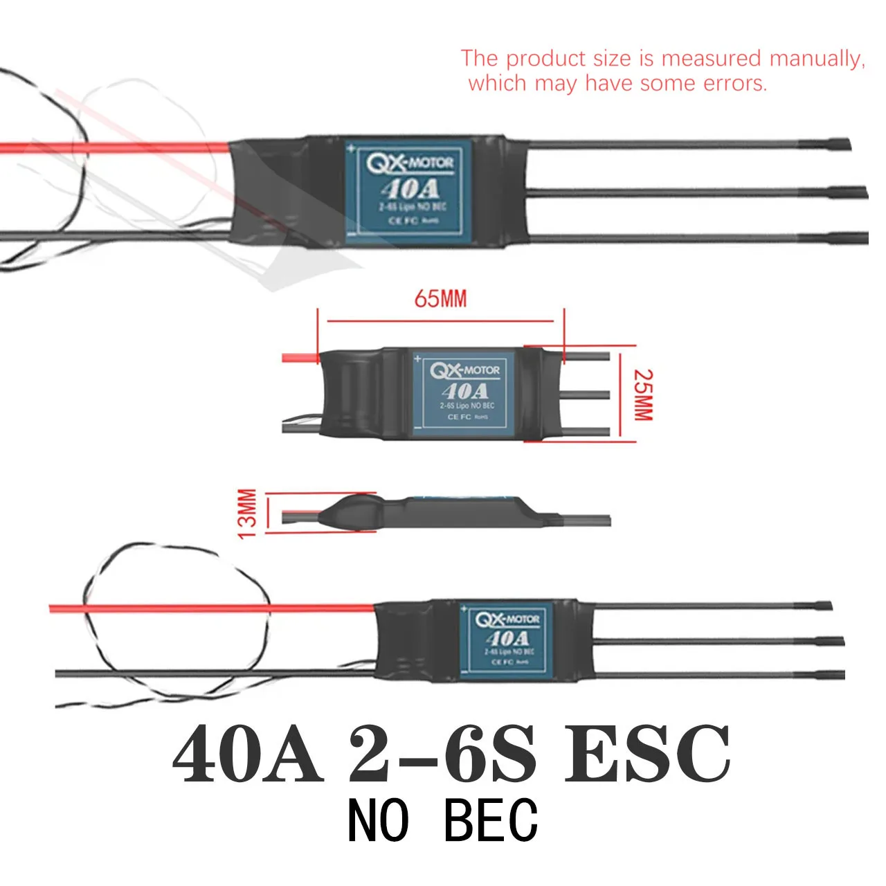 QX-MOTOR 64mm 5 ostrzy QF2822 (2222)- 2400KV bezszczotkowy silnik EDF z 40A 6s ESC dla zdalnie sterowanego samolotu RC części do zabawek