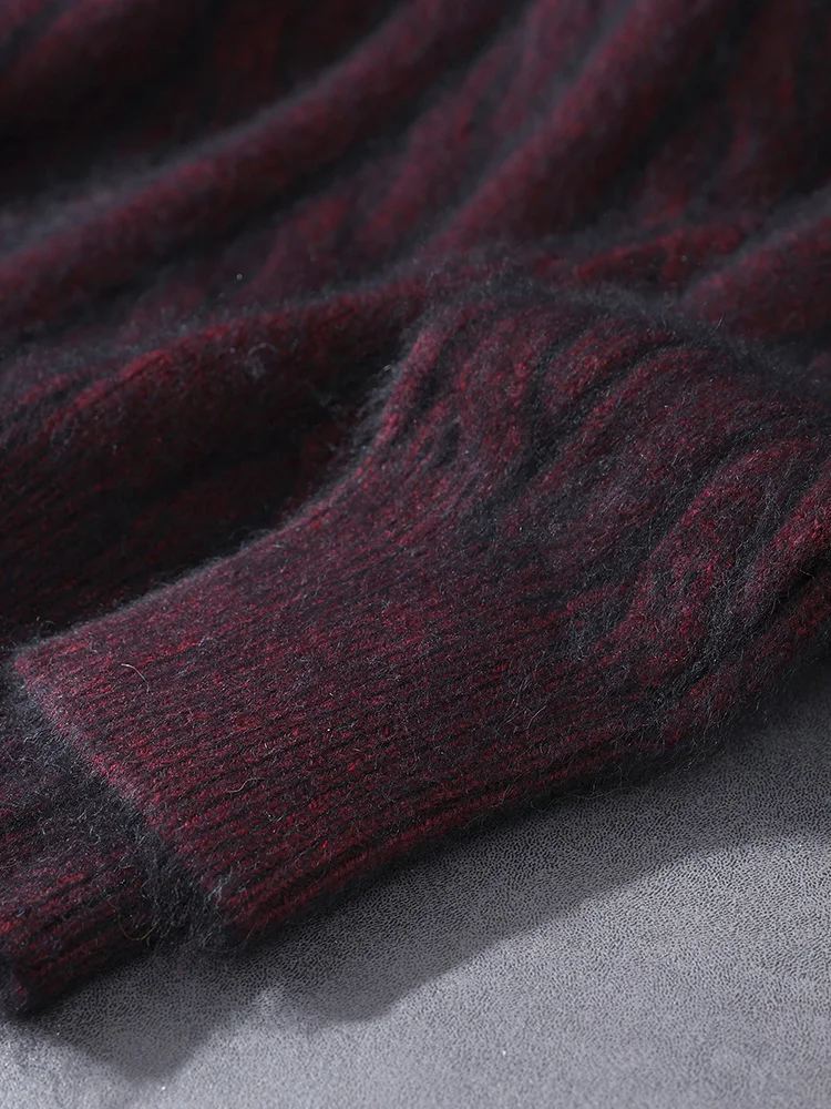 

Мужской деловой досуг, щедрый теплый толстый осенне-зимний пуловер с круглым вырезом, свитер из 100% норки, кашемира, одежда с вышивкой кабеля, топы