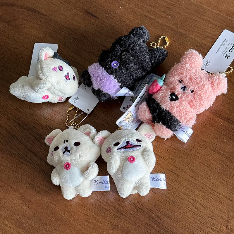 

Halloween Little Devil Series Rilakkuma Cute Cartoon Posed Black Bat Hat Plush Doll Y2K Couple Bag Accessory Toy Key Chain Gift