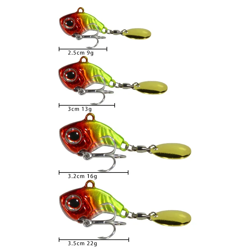 ZWICKE 1pc 9g 13g 16g 22g  Wobble Rotating Metal Vib Vibration Bait Winter Fishing Artificial Hard Bait Spinner Spoon Lure Pesca