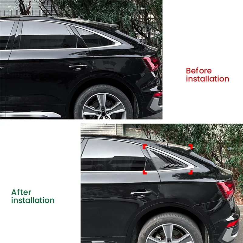 جديد-سيارة الخلفية الثلاثي نافذة الكسوة ملصق اللوفرات مصاريع الستائر غطاء الكسوة Foraudi Q5 FY كوبيه 2018-2024 ألياف الكربون