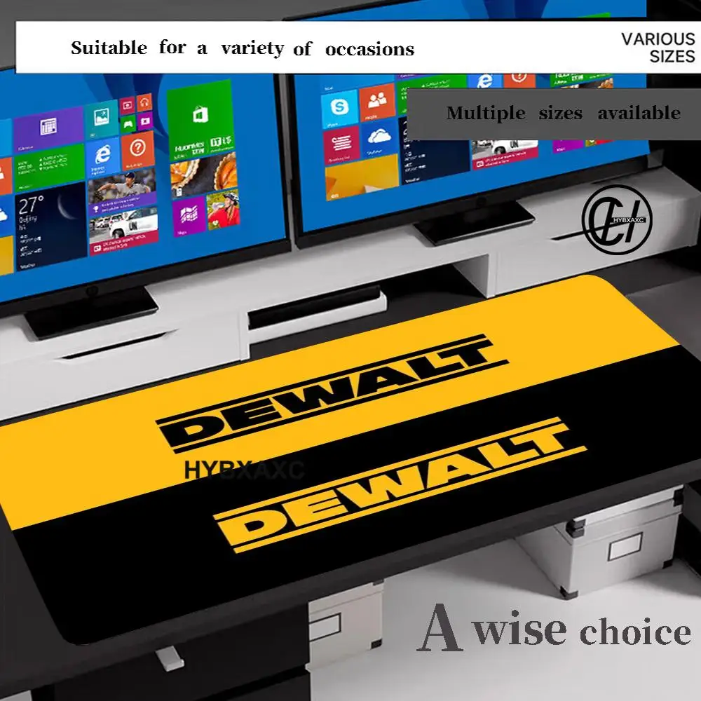 

HD D-Dewalt Mouse Pad Non-slip Locking Edge DeskMat PC Laptop Accessories Rubber Office Keyboard Large Game XXL Carpet HYBXAXC