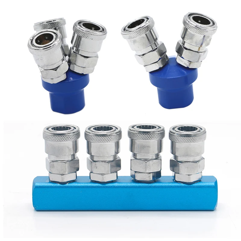 Compressor Fittings 1/4 Quick Connector Air Gas Distributor For Pump Tool Coupler Manifold Multi Splitter Pneumatic Fitting