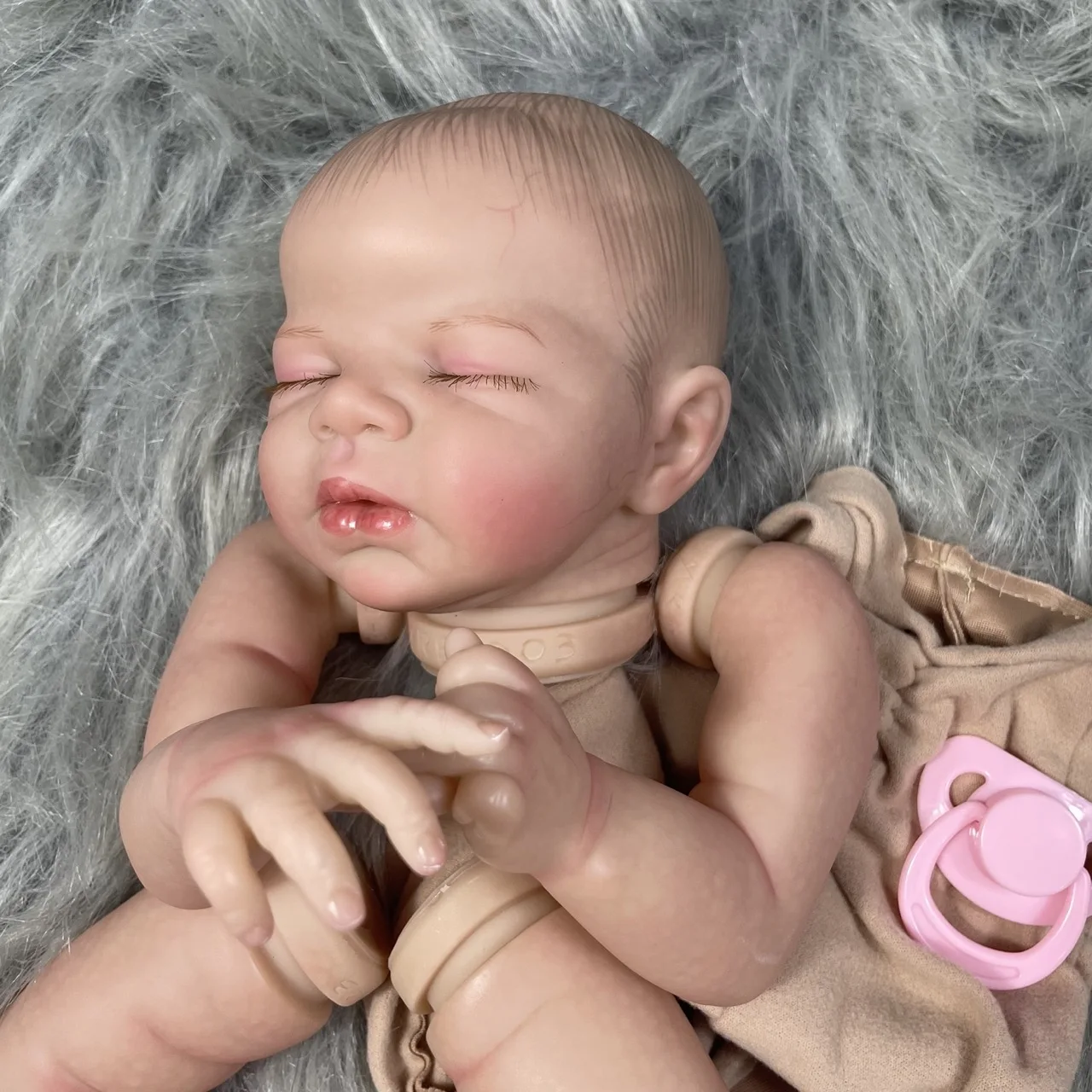 16 Inch Newborn Zendric 3D Painted Skin Reborn Doll Kit With Cloth Body Unfinished Premature Baby Doll Parts DIY Toy