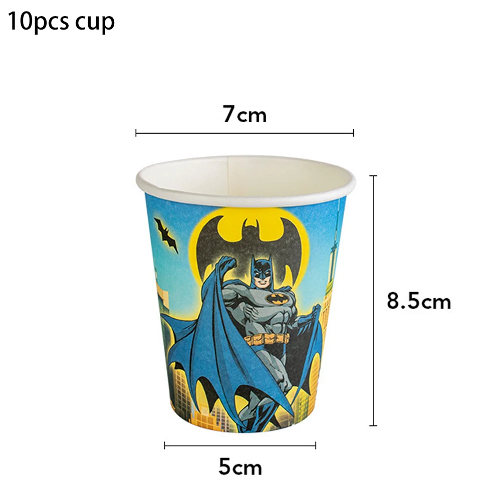 Kayou Batman Birthday Party Decoration Disposable Tableware Set Gift Box Cups and Plates Paper Tablecloth Baby Christening