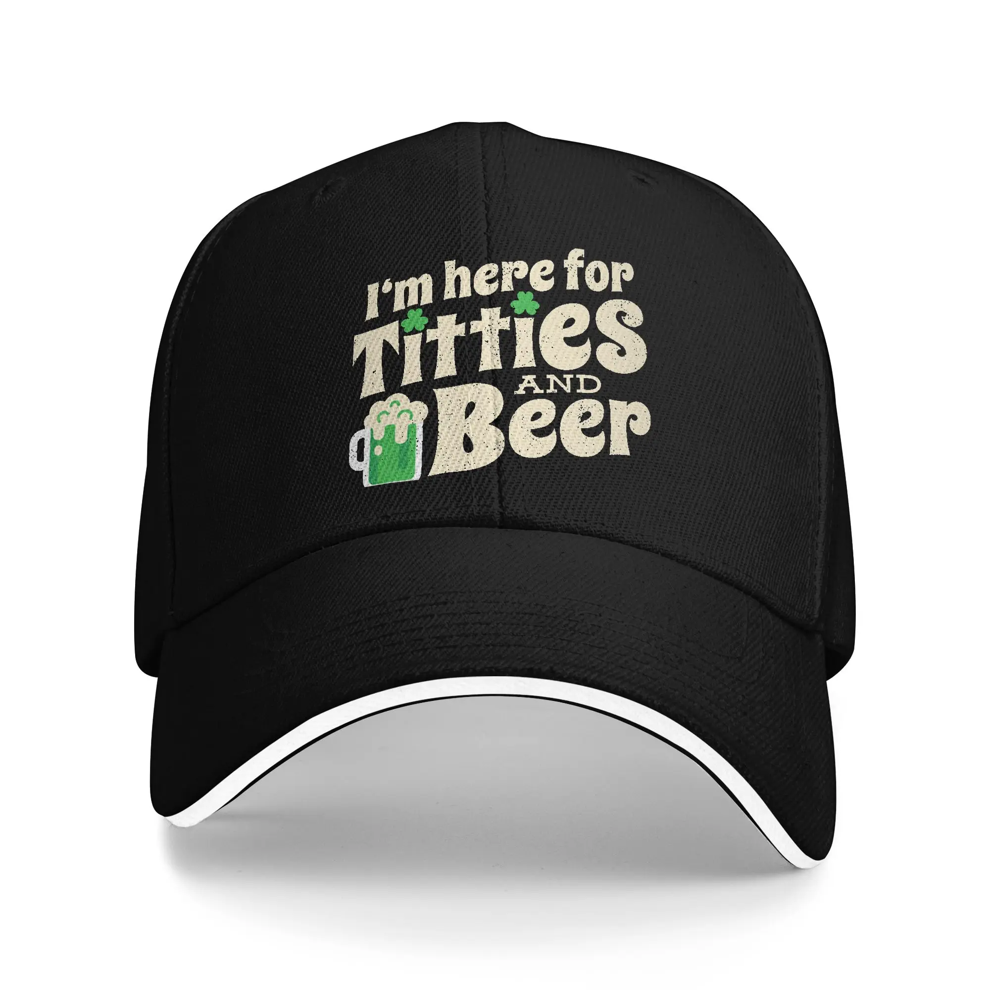 Titties And Beer Funny Sandwich Caps Unisex Baseball Cap St Patricks Day 2020 Sandwich Hat Adjustable Snapback Cap Summer Hat