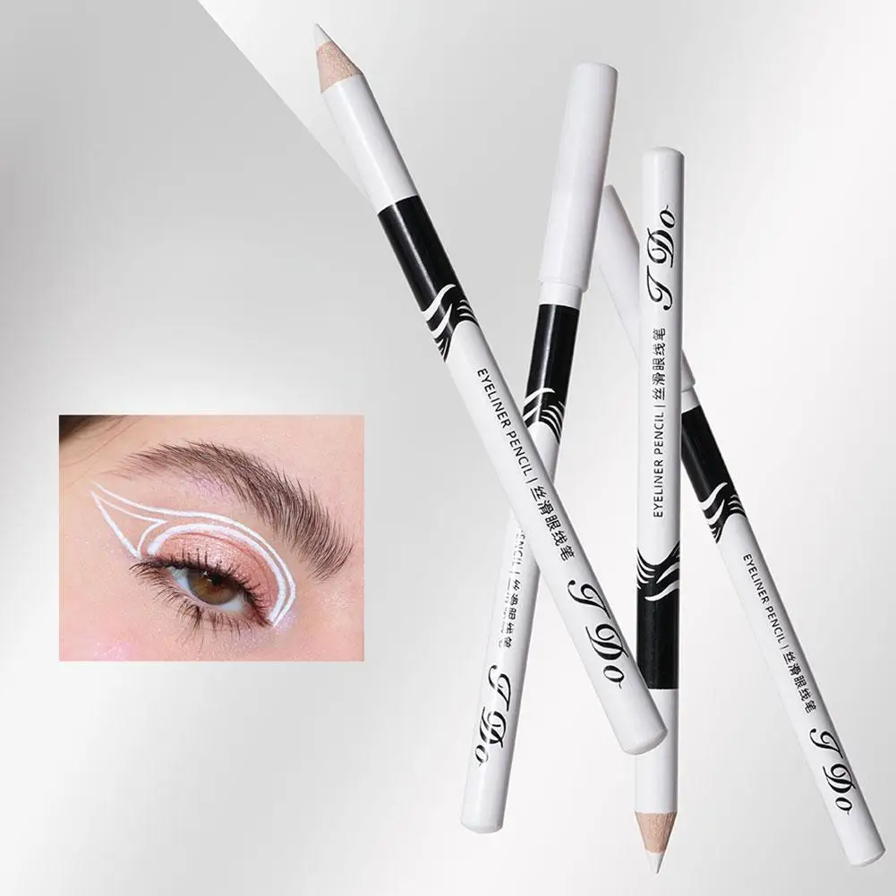 Nowy biały Eyeliner makijaż trwały gładki, łatwy w noszeniu modny ołówki do oczu narzędzia do makijażu wodoodporna kredka rozjaśniająca Ey I1O1