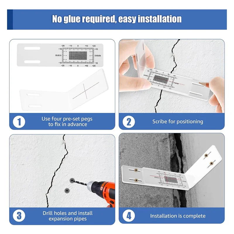 جهاز مراقبة الكراك ABLJ مكون من 3 قطع، شاشة كراك زاوية لمراقبة الكراك للمعيار والزاوية #5