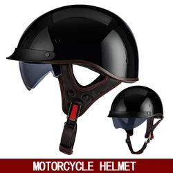 Retro semi-helmet motorcycle helmet American cruise locomotive summer floating helmet battery motor car helmet female