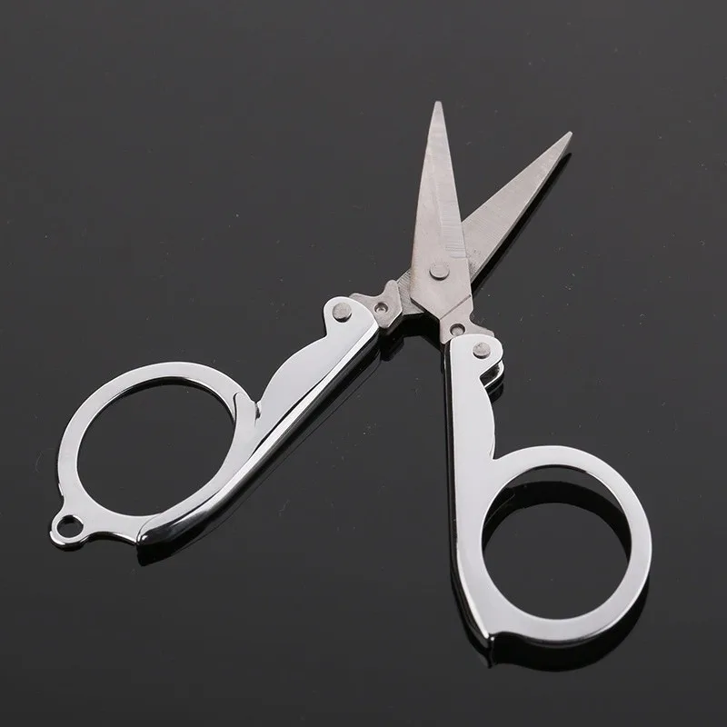 Ciseaux pliants colorés lame de polissage tranchante conception ergonomique Portable voyage ciseaux de pêche en acier inoxydable papeterie