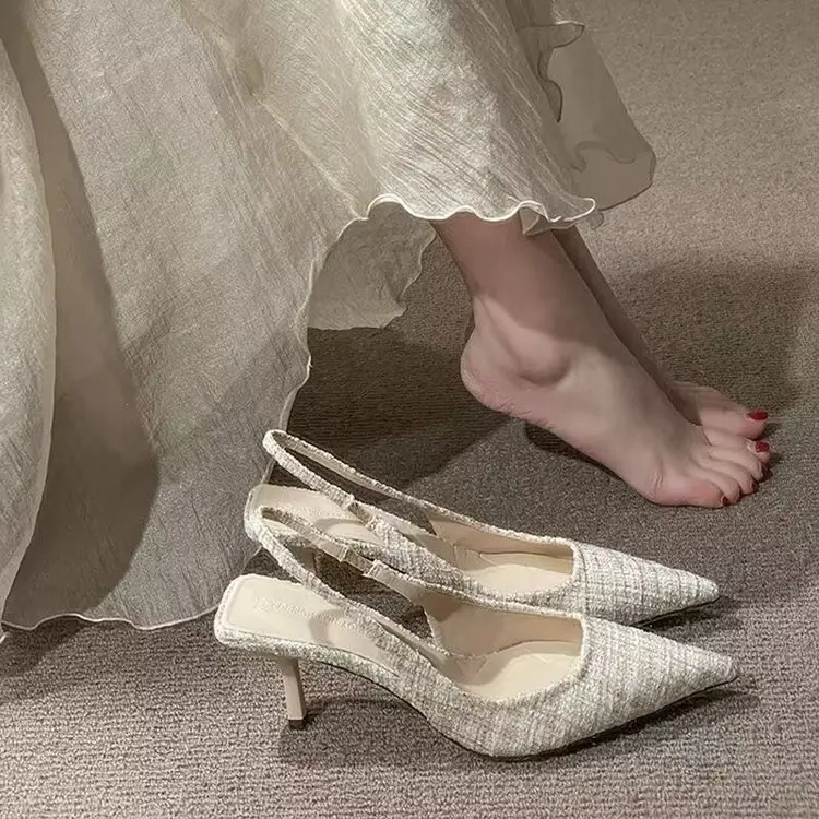 2024 Spring and Autumn New High Heel Women\'s Shoes Small Crowd with Pointed Thin Heels and Shallow Mouth Sexy Single Shoes