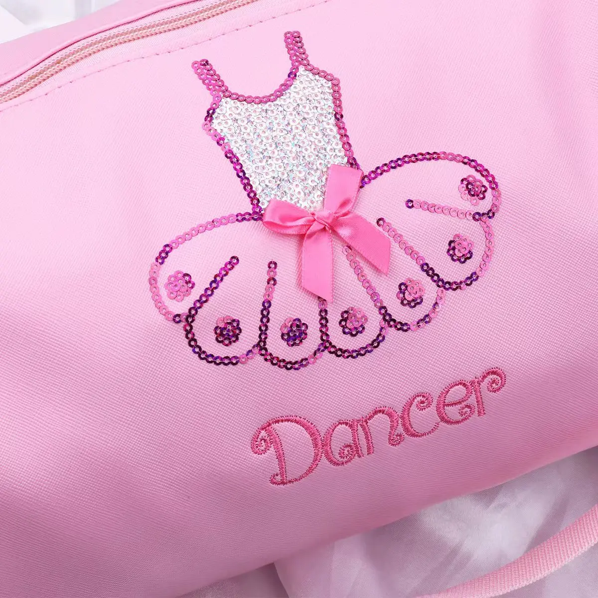 Cute Kids Fashion Pink Black Sports Dance Bag Sequin Print Shoulder Bag Gymnastic Ballet Latin Bag For Children Girls