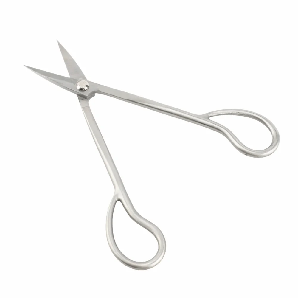 Stainless Steel Bonsai Pruning Scissors Butterfly Handle Sharp Blades Bonsai Root Cutting Tools Silver Hand Operated